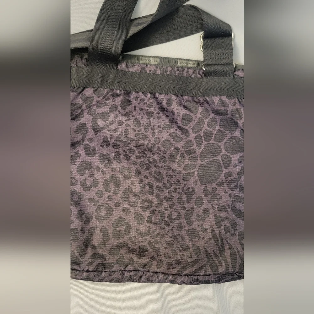 LeSportSac Purple & Black Animal Print Crossbody Bag - Picture 7 of 12